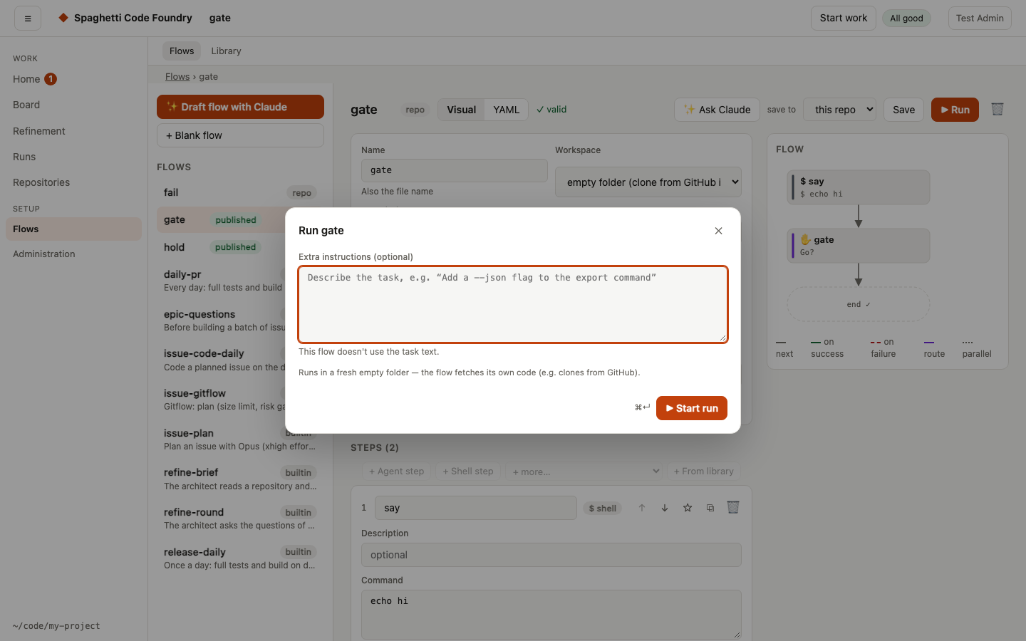 Run dialog